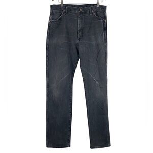 Wrangler Men's Cowboy Cut Original Fit Distressed Denim Jean in Black Size 36/36